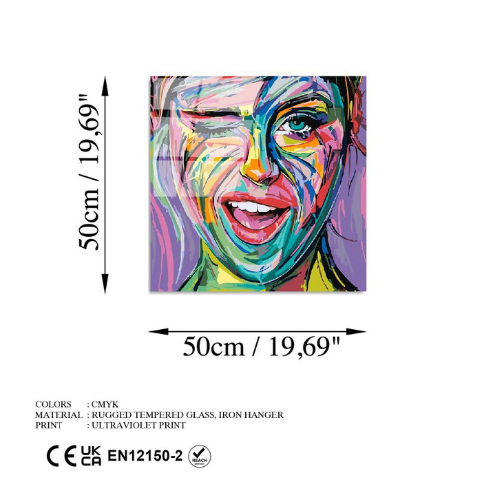 Wallity UV-845 Pintura decorativa de vidrio templado Multicolor 50 x 50 cm Wallity UV-845 Pintura decorativa de vidrio templado Multicolor 50 x 50 cm